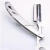 Knife Sharp Durable Haircut Men Comfortable Sier Manual Shaver Razors Stainless Steel Professional Unisex Portable Razor Dh0849 Drop Dhvmt