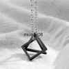 Pendant Necklaces Geometry Interlocking Square Triangle Male Pendant for Men Zinc Alloy Modern Trendy Geometric Stacking Streetwear Necklace J230601