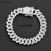 Pendanthalsband män kvinnor hiphop ised ut bling prong kubansk kedja halsband 12mm asfalterad rhinestone länk kedja choker halsband mode smycken j230601