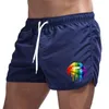 Herren-Shorts, Sommer-Herren-Shorts, Lippendruck, Sport, lässig, Fitness, atmungsaktiv, Training, Kordelzug, Bonbonfarben, lose männliche Strandhose, S-3XL, 230601