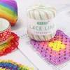 Cachecóis DIY coloridos de fios finos tingidos chapéus tecidos à mão em crochê fio de lã para tejer P230601