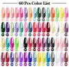 Satser limegirl 60st 40 st color gel nagellack set 80 färger semi permanent uv led gel lack blöt av nagel lackar bas topprock