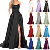 Casual Dresses Sexy Nipped Waist Split Prom Dress Elegant Women Party Night Formal Long Evening Spaghetti Straps Wedding Vestidos