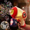 Sand Play Water Fun Space Bubble Gun Automatic Soap Rocket Maker Baby Bath Toys Machine Outdoor Party Summer Toy for Children