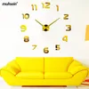 Relojes de pared Muhsein 2023, reloj decorativo para el hogar, reloj 3D DIY, pegatinas de espejo acrílico, movimiento silencioso, libre de cuarzo