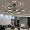 Lâmpadas pendentes modernas led estrela lâmpada de teto villa decoração para casa iluminação quarto restaurante lustre acessórios por atacado