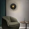 Vägglampor FSS Modern Copper Lamp Round Creative Moon Bedside Light Luxury vardagsrum Bakgrund Marmor LED