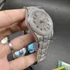 Orologio da uomo con diamanti ghiacciati Orologi con diamanti completamente ghiacciati Orologio con cassa in acciaio inossidabile color argento Numeri arabi Orologi automatici con cinturino Oyster