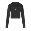 Women's T Shirts Hikigawa Chic Fashion Women Korean Gentle Crop Tank Top Long Sleeve T-Shirts Early Spring Streetwear Slim Hooded Ropa Mujer