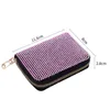 Porte-cartes Mode Étincelant Diamant Organe Sac PU Portefeuille En Cuir Femmes Business Case Titulaire Mini Zipper Embrayage