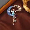 Pins Brooches SHMIK Vintage Little Figure Moon Crystal Enamel Emblem Pin Baroque Palace Women's Party Banquet Dress Accessories Chest Gift G230529