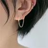 Stud Earrings Trendy for Women Double Piercing Dangle Huggie Hoop Cubic Zirconia Pearl