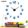 Relojes de pared Muhsein 2023, reloj decorativo para el hogar, reloj 3D DIY, pegatinas de espejo acrílico, movimiento silencioso, libre de cuarzo