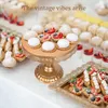 Bakeware Tools 6st Cake Stand Set Gold White Metal Crystal Dessert Display Pedestal Cupcake Standard Wedding Party Square Candy