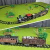 Electric/RC Track Electric Train Toy Remote Control Smoking Locomotive Rails Assemble DIY Tracks Set Classical Toys for Children 230601