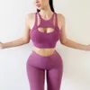 Tracksuit Sportwear Yoga Outfit Tight Leggings Sports Bra Elastic Fiess Gym Set Women's Suit 13 Colors