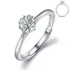 galvaniseren 925 Sterling Zilver 1 CT Ronde Solitaire Kubieke Zirconia Verlovingsring Halo Promise Ringmaat