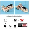 Barche elettriche / RC Modello di barca in legno senza fili Strumento di apprendimento scientifico Novità Veicolo Barca telecomandata Fai da te 230601