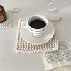 テーブルマット織りコットンポットホルダー熱耐性カップマグマットコーヒーティードリンク厚いプレースマット装飾アクセサリー