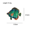 Pins Enamel Sea Fish Brooches for Women tropical fish Unisex Coat Accessories Pin Nordic Style Painting Party Office Chest Gift G230529