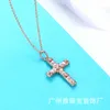 Designer Brand Tiffayss Same Cross Necklace Dames Fashion X-vormige diamant sleutelbeen ketting Ketting Scheiding Electroplating Cross Pendant