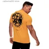 Herr t-shirts män t shirt bodybuilding mode brev tryckt tshirt herr t-shirt träning fitness män kläder kort ärm skjorta street slitage t230601