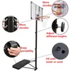 Support de basket-ball réglable en hauteur avec système de cerceau de basket-ball portable pour adolescents adultes intérieur extérieur avec roues, panneau arrière de 43 pouces