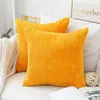 Funda de almohada de terciopelo de Color sólido, cojines de pana a rayas para sofá y sala de estar, funda de almohada decorativa para el hogar