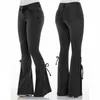 Dames Jeans Dames Mid Waist Denim Boot Cut Broek Stretch Effen Kleur Flared Broek BuScrunch Liften Bil