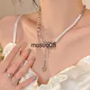 Pendant Necklaces MYJIEBIN Simple Single Layer Imitation Pearl Rhinestone Necklace Women's Classic Necklace Bracelet Earrings Three Piece Set 2023 J230601