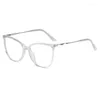 Sunglasses 2023 Fashion Anti Blue Light Blocking Reading Glasses Cat Eye Flat Mirror Computer Goggles TR90 Eyeglasses Frame