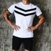 Męskie koszulki Nowe mężczyźni T-shirt Bawełniane krótkie rękawy Czarny podkoszulek Mężczyzna Solid Stripe Tee Tee Letnia marka odzieży Homme Camiseta Masculina T230601