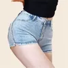 Kvinnors jeans kvinnor jeans kvinnor flare korta byxor höga strecth elastiska kvinnor denim shorts elasticitet stretch sexig höft kärlek mönster byxa