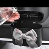 New Cute Bowknot Car Trash Bin Hanging Vehicle Garbage Dust Case Storage Box Pressing Type Trash Can Auto Car Interior Accessories