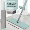 Mops Flat Mop Steel Handle 360 Swivel Microfiber Mop Dry Wet Kitchen Cleaning Hands Free Flat Mop Z0601