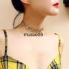 Pendant Necklaces Independent Gothic Metal Hollow Connecting Heart Neck Chain Collar Necklace Women's Egirl Cosplay Aesthetic Jewelry J230601