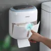 Waterproof Wall Mount Toilet Paper Holder Shelf Toilet Paper Tray Roll Paper Tube Storage Box Creative Tray Tissue Box Home Storage 2023