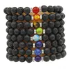 Pulseiras de pedra de lava difusa com óleo de 8 mm, contas de ágata, olho de tigre, joias femininas, masculinas, entrega direta, Dh4Sv