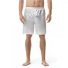 Męskie spodnie 2023 Mężczyzn nocny Krótkie spodni śpiący solidna jedwabna piżama na śpiące męskie piżama