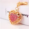 Nyckelringar Beautif Hollow Out Love Heart Chains Holder For Car Keyrings Chic Lovers Sweetheart Pendant Drop Delivery Jewely DHPDM