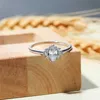 Band Rings Cute Female Crystal Small Zircon Ring Silver Color Bridal Engagement Wedding Jewelry For Women