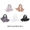 Cachecóis Cores Sólidas Lenço de pescoço Hijab Cachecol Feminino de Cetim Tiara de Cabelo Feminino Xales Quadrados Lenços de Cabeça Feminino 180c T1O3