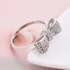 Band Rings King Mrendy Women's Bowknot Simploity Высококачественная хрустальная свадебная невеста Принцесса обручальное кольцо