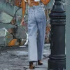 Jeans Femme Classique Décontracté Denim Poches Pantalon Droit Pantalon Taille Moyenne Bleu Filles Coupe Distressed