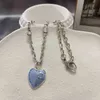 80% de desconto em joias de grife pulseira colar anel entrelaçado feminino Blue Love esmalte clavícula corrente Tanabata Dia dos Namorados webcast