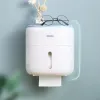 Waterproof Wall Mount Toilet Paper Holder Shelf Toilet Paper Tray Roll Paper Tube Storage Box Creative Tray Tissue Box Home Storage 2023
