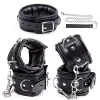 Cuir rembourré mains manchette cheville manchettes cou collier ensemble BDSM Bondage retenue Cosplay Costume accessoires Roleplay