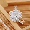 Cluster Ringe Exquisite Kristall Sonne 925 Silber Ring Damen Klassische Mode Hochzeit Verlobung Party Geschenk Anhänger Schmuck