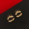 Classique lettre C boucle d'oreille concepteur CCity boucle d'oreille pour dame femmes fête bijoux perle or boucles d'oreilles femme cadeau 14