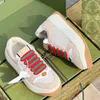 Fashion Screener Canvas Designer Sports shoes Mens Womens Interlocking Double G Luxury sneakers Bi-color rubber sole Low help Top quality Ladies crystals Sneaker